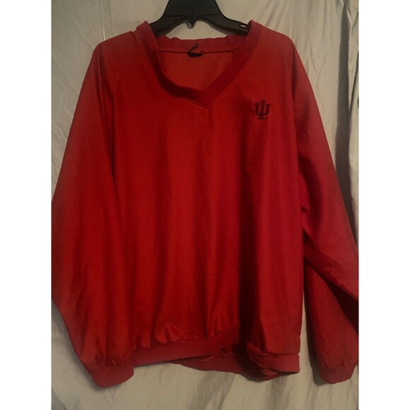 Mens Indiana IU Hoosiers Red Pullover Windbreaker Jacket 2XL - Picture 1 of 2